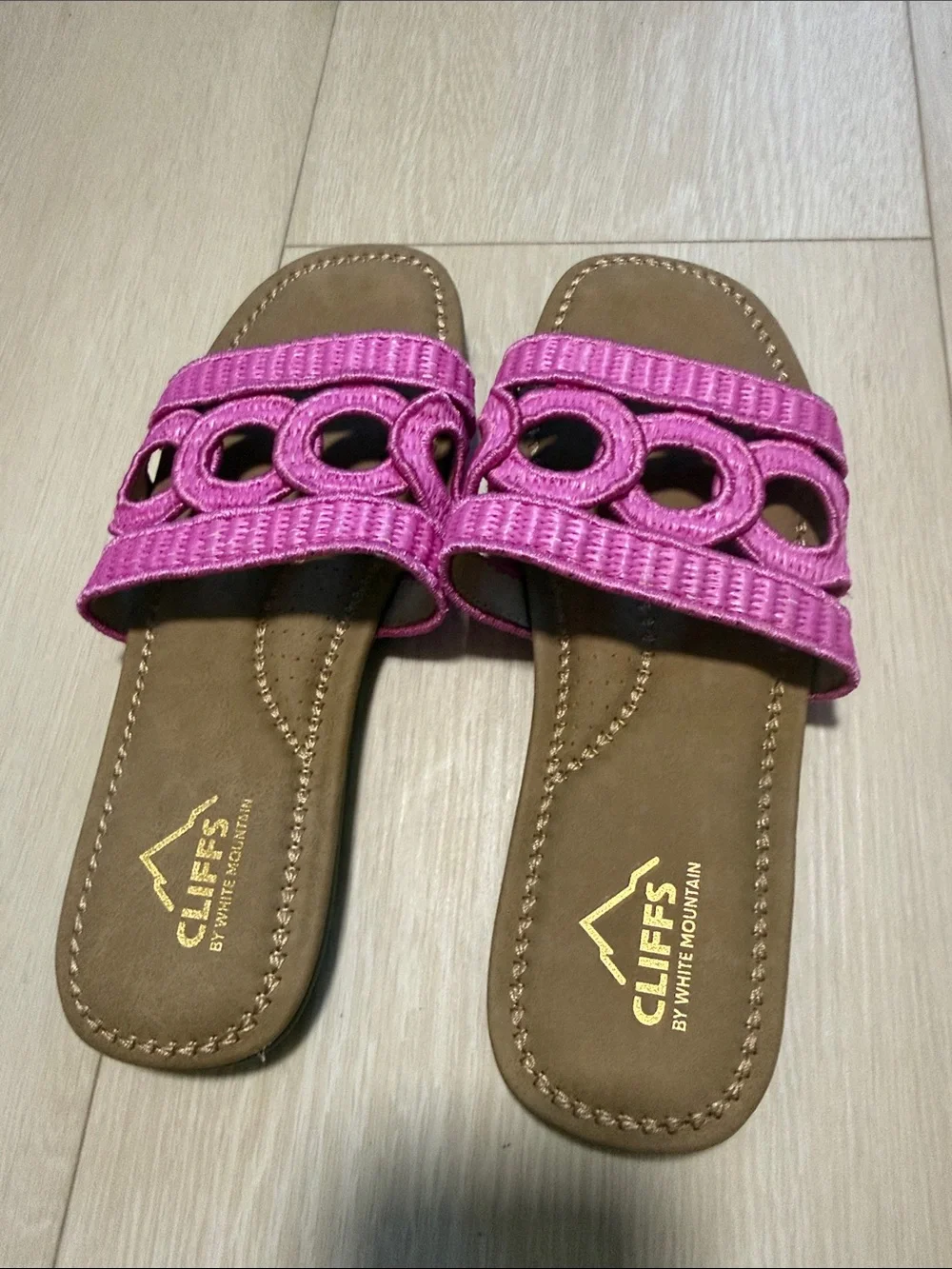 Cliffs by WHITE MOUNTAIN Pink Braided Slide Sandals